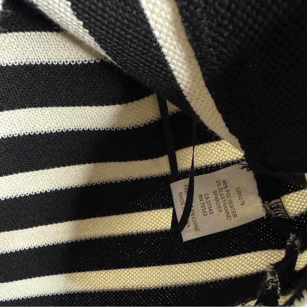 Bailey 44 Black and Cream Striped V-Neck Sweater Vest NWT Classic Effortless - Picture 5 of 8